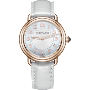 Aerowatch 1942 Lady Midsize Leder weiss