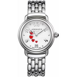 Aerowatch 1942 Lady Swirling Love Edelstahl Silbrig