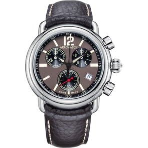 Aerowatch 1942 Quartz Chrono Leder Braun / Silbrig Ø 44mm
