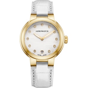 Aerowatch Harmonie Lady Quartz Goldig / Weiss 35mm
