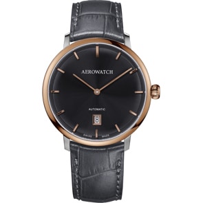 Aerowatch Héritage Slim Automatic Grey Leather