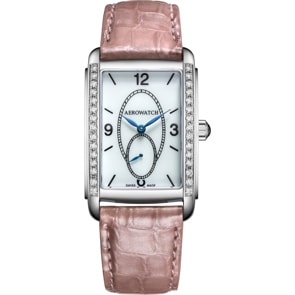Aerowatch Intuition Diamonds Small Second Pink Leather