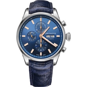 Aerowatch Les Grandes Classiques Automatic Chrono Day-Date Silbrig