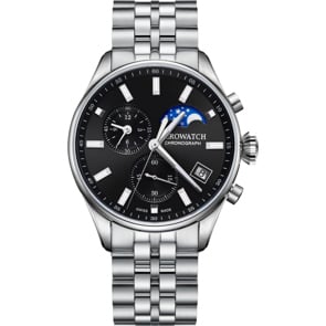 Aerowatch Les Grandes Classiques Chrono Moon Phase Edelstahl