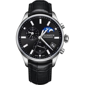 Aerowatch Les Grandes Classiques Chrono Moon Phase Schwarz