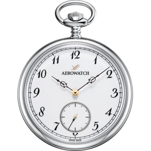 Aerowatch Taschenuhr Lépine Mechanical Arabische Indizes Silbrig / Weiss Ø 48.5mm 