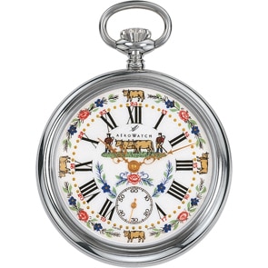 Aerowatch Taschenuhr Lépine Mechanical Belle Epoque Silbrig