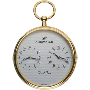 Aerowatch Taschenuhr Lépine Quartz Dual Time Goldig Ø 47mm