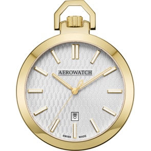Aerowatch Taschenuhr Lépine Quartz sapphire Goldig / Silbrig Ø 48mm