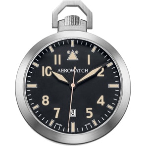 Aerowatch Taschenuhr Lépine Quartz sapphire Silbrig / Schwarz Ø 48mm
