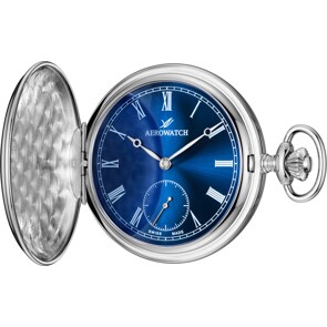 Aerowatch Taschenuhr Savonnette Mechanical 925 Sterlingsilber