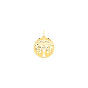 Pendentif or jaune 375/9 ct Arbre de vie Ø 15mm