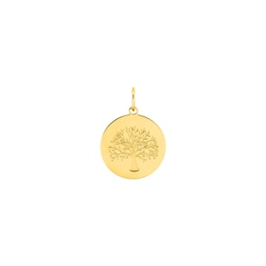 Pendentif or jaune 375/9 ct Arbre de vie Ø 15mm