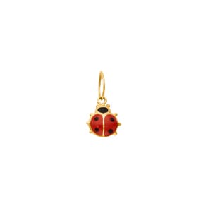 Pendentif or jaune 375/9 ct Coccinelle laqué