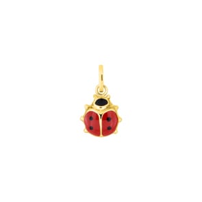 Pendentif or jaune 375/9 ct Coccinelle laqué