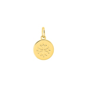 Pendant 375/9 K Yellow Gold Occitan Cross Ø 10mm