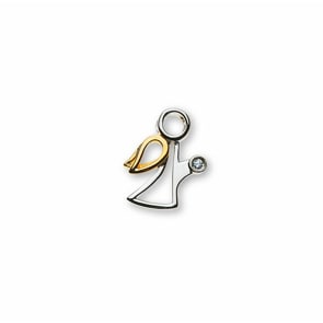 Anhänger 750/18 K Bicolor mit Diamant, Schutzengel