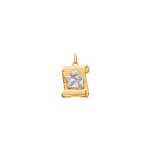 Anhänger 750/18 K Gelb-/Weissgold 13x14mm, Schutzengel