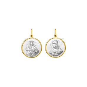 Anhänger 750/18 K Gelb-/Weissgold Jungfrau Maria & Jesus