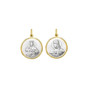 Anhänger 750/18 K Gelb-/Weissgold Jungfrau Maria & Jesus