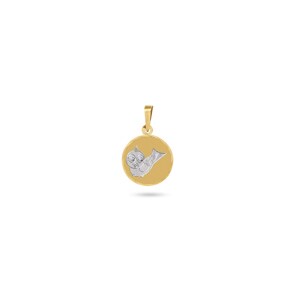 Pendentif or jaune 750/18 ct, Oiseau