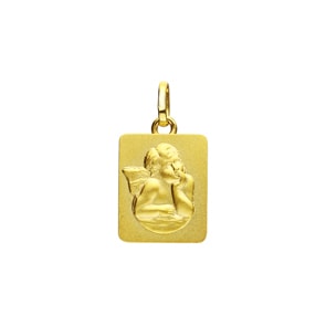 Pendentif or jaune 750/18 ct 12x14mm, Ange gardien