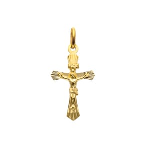 Anhänger 750/18 K Gelbgold 12x21mm, Kruzifix
