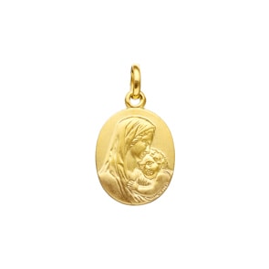 Anhänger 750/18 K Gelbgold 13x16mm, Madonna mit Kind