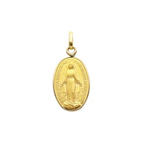 Pendentif or jaune 750/18 ct 13x19mm, Vierge miraculeuse