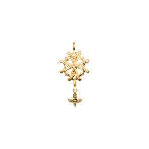 Anhänger 750/18 K Gelbgold 14x24mm, Hugenottenkreuz