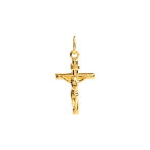 Anhänger 750/18 K Gelbgold 15x26mm, Kruzifix
