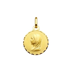 Pendentif or jaune 750/18 ct 16mm, Vierge