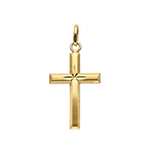Anhänger 750/18 K Gelbgold 16x24mm, Kreuz