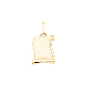 Pendentif or jaune 750/18 ct 18x23mm, Parchemin