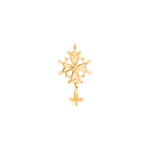 Anhänger 750/18 K Gelbgold 18x29mm, Hugenottenkreuz