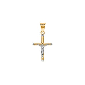 Anhänger 750/18 K Gelbgold 26 x 16mm, Kreuz mit Jesus