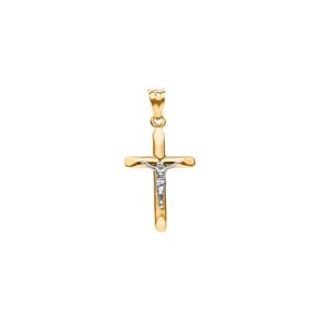 Anhänger 750/18 K Gelbgold 29 x 17mm, Kreuz mit Jesus