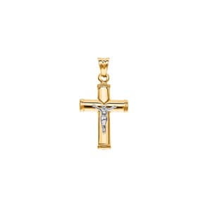Anhänger 750/18 K Gelbgold 30 x 18mm, Kreuz mit Jesus