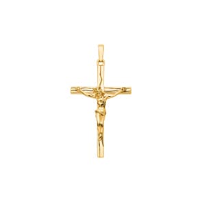 Anhänger 750/18 K Gelbgold 33 x 20mm, Kreuz mit Jesus