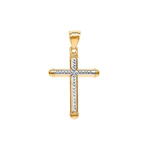 Anhänger 750/18 K Gelbgold 37 x 25mm, Kreuz