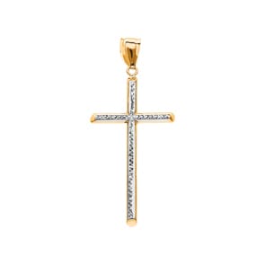 Anhänger 750/18 K Gelbgold 48 x 24mm, Kreuz