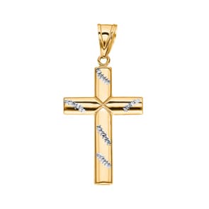 Anhänger 750/18 K Gelbgold 50 x 30mm, Kreuz