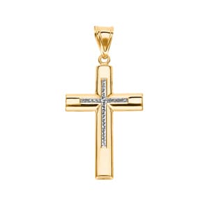 Pendentif or jaune 750/18 ct 50 x 30mm, Croix