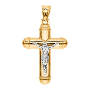 Pendentif or jaune 750/18 ct 54 x 37mm, Croix avec Jésus