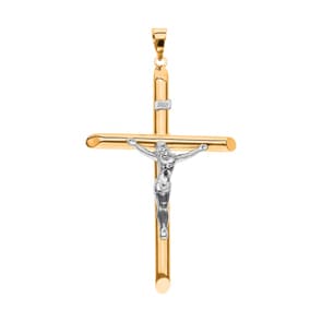 Pendentif or jaune 750/18 ct 61 x 39mm, Croix avec Jésus