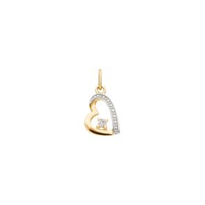 Anhänger 750/18 K Gelbgold bicolore mit Zirkonia, Herz