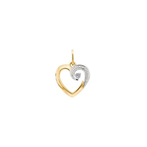 Anhänger 750/18 K Gelbgold bicolore mit Zirkonia, Herz