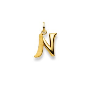 Pendentif or jaune 750/18 ct, Lettre N