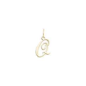 Pendentif or jaune 750/18 ct, Lettre Q