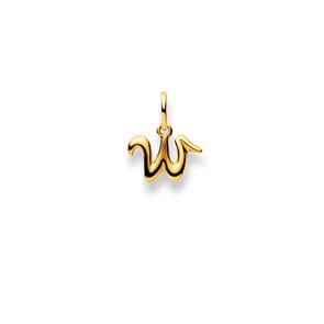 Pendentif or jaune 750/18 ct, Lettre W